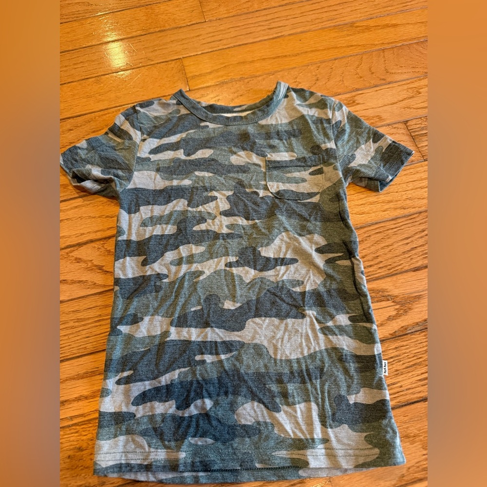 Little Sleepies Green and Gray Camo Tee